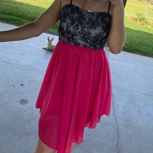 Black and Pink Pointy Dress